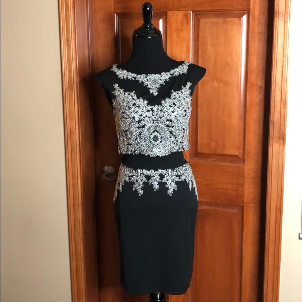 Black and Silver two piece cocktail